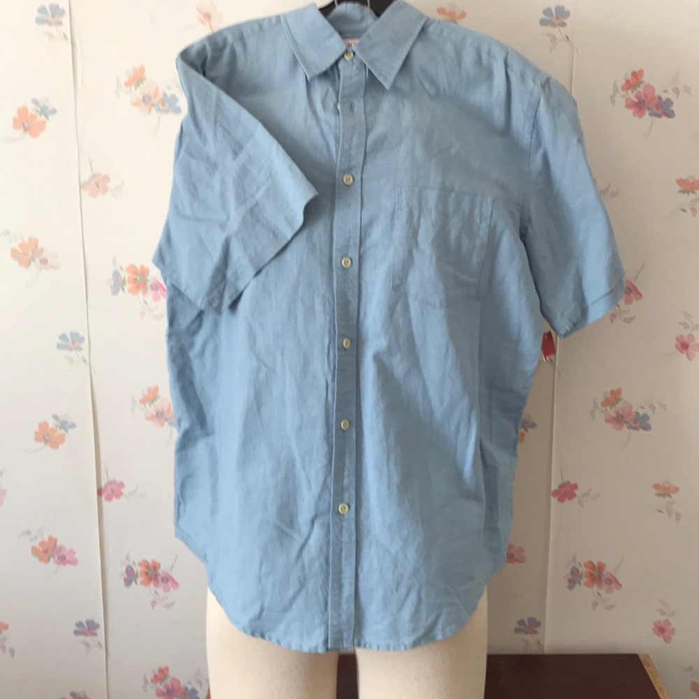 Merona linen cotton blue shirt Sz L